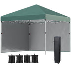Faltpavillon, 2 Seitenwände, höhenverstellbar, mit Transporttasche, rostfreies Stahlgestell, 3 x 3 m, Grün