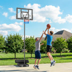 Basketballkorb Outdoor 135-305cm schnell Höhenverstellbar Basketballständer mit 110x70cm bruchsichere Rückwand 2 Rädern