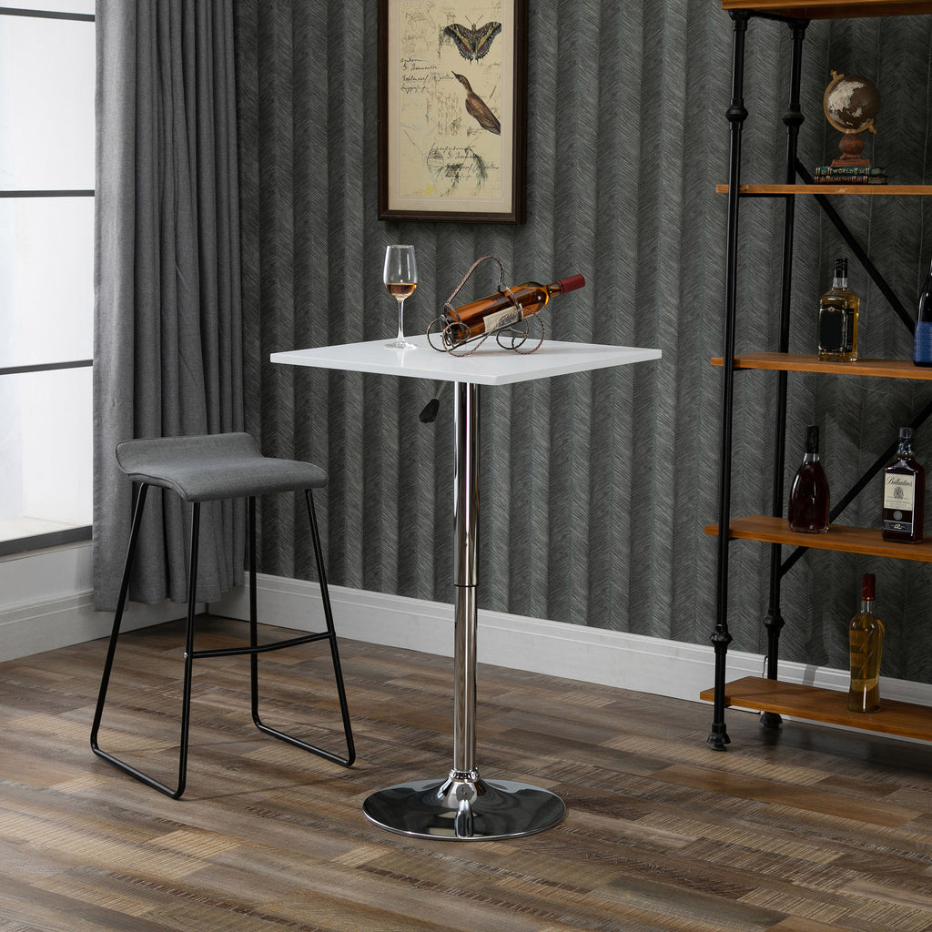 Höhenverstellbarer Bartisch, 360° drehbar, kratzfeste Füße, stabile Metallbasis, Weiß