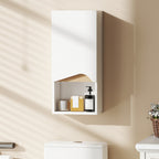 Badezimmerschrank Wandschrank mit Soft-Close-Tür und offenem Fach 30 x 17 x 67 cm Weiß