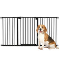 Adjustable Safety Gate w/ Three Extensions, Four Adjustable Screws, Black
