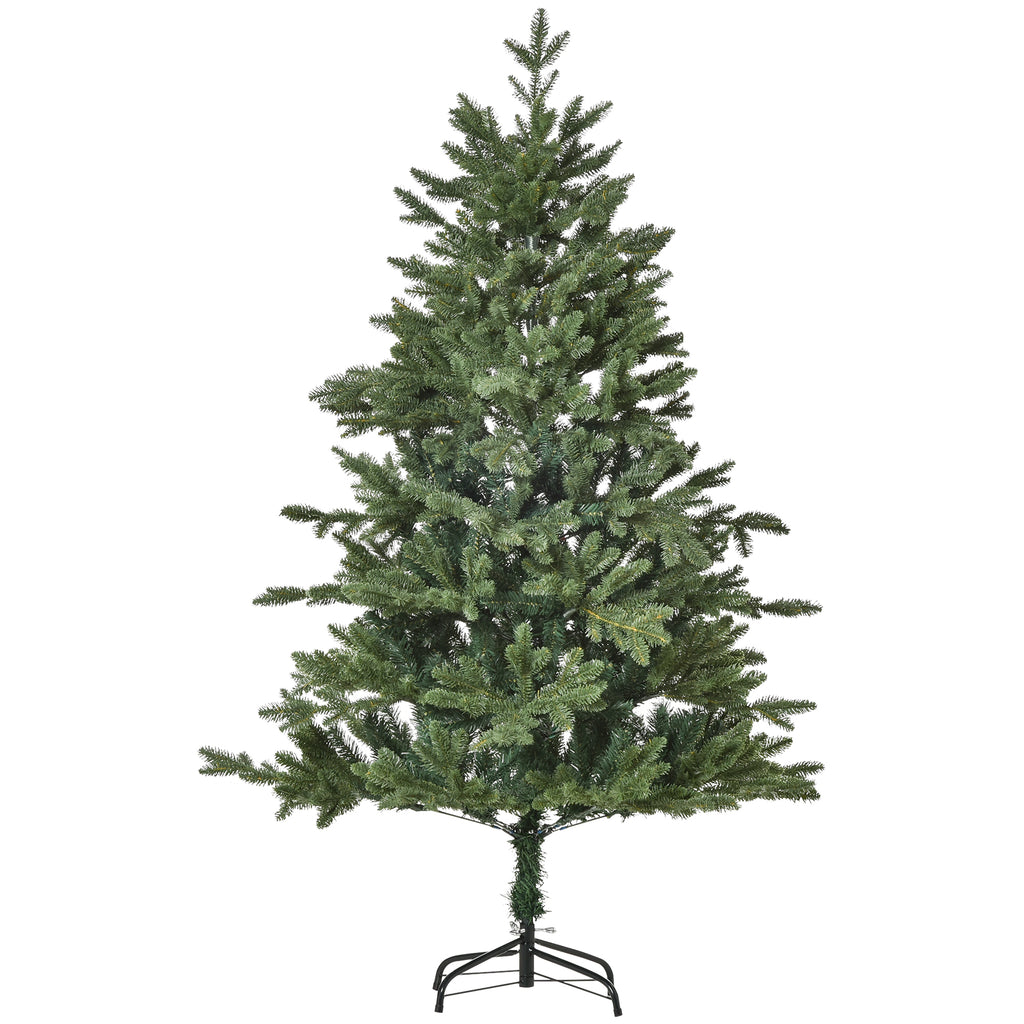 Künstlicher Weihnachtsbaum 150 cm Tannenbaum künstlich mit 444 Spitzen, 3 verschiedenen Blätterformen flammhemmend Christbaum mit Metallständer für drinnen