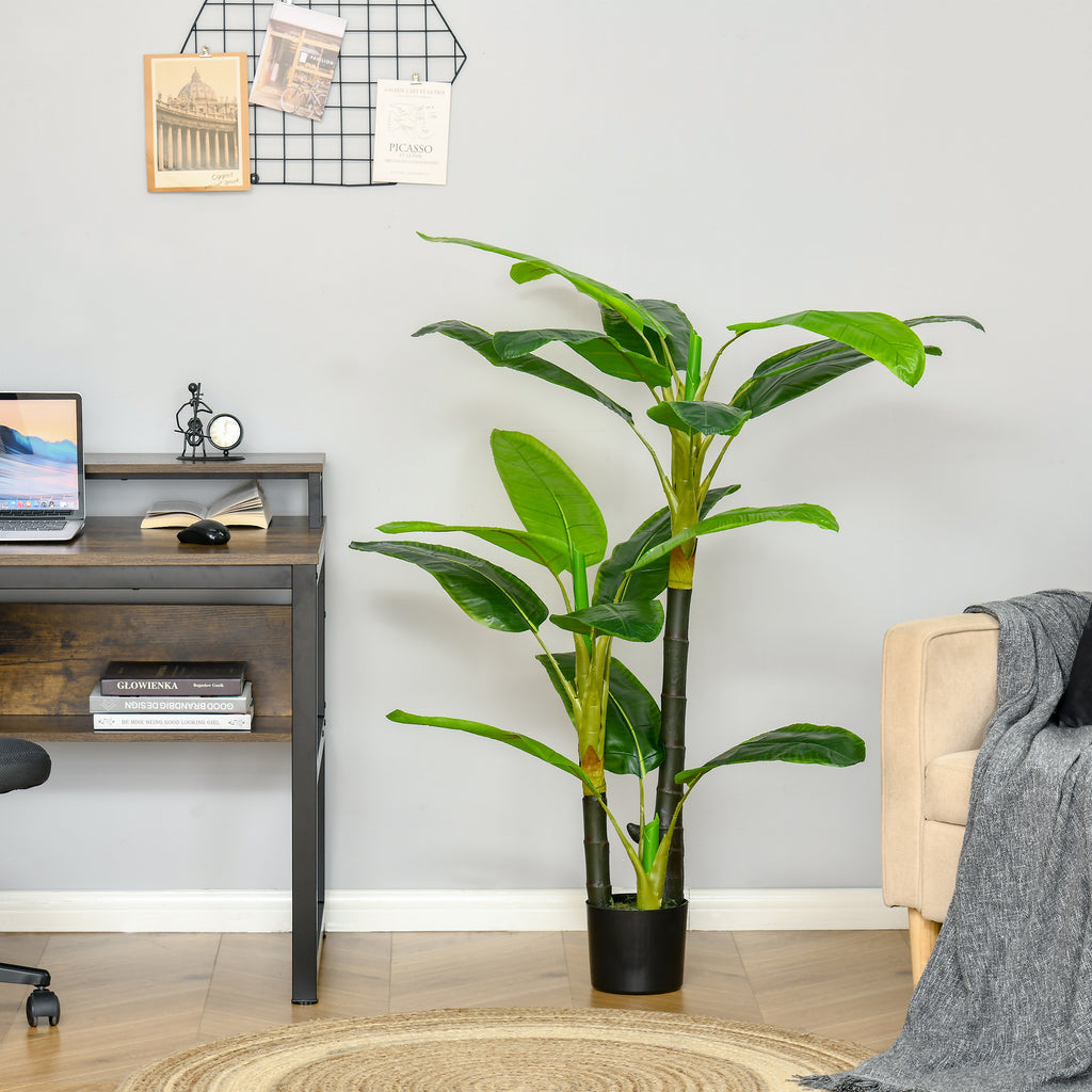 künstliche Pflanzen 150 cm Kunstpflanzen im Topf künstlicher Bananen Baum Kunstpflanze Kunstbaum Zimmerpflanze Dekopflanze Büropflanze Kunststofftopf für drinnen