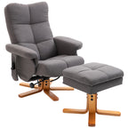 Relaxsessel mit Hocker, 360°drehbarer Fernsehsessel mit Massage, Liegefunktion, Massagesessel mit Seitentasche, TV-Sessel, Polyester für Wohnzimmer Dunkelgrau