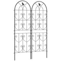 Set of 2 Garden Trellis, Metal Fence Panels for Climbing Outdoor Plants, Flowers, 150 x 50cm