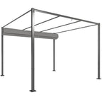 3 x 3m Retractable Roof Metal Pergola - Grey