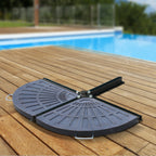  2 Piece Parasol Base, 28 kg Resin Umbrella Stand Weights for Cantilever Parasol with Handles, Bronze Tone