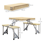 Four-Seat Folding Picnic Table - Natural Finish