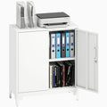 B¨¹roschrank aus Metall, verschlie?bare T¨¹ren, B¨¹rokommode, 2-stufiges Design, Wei?
