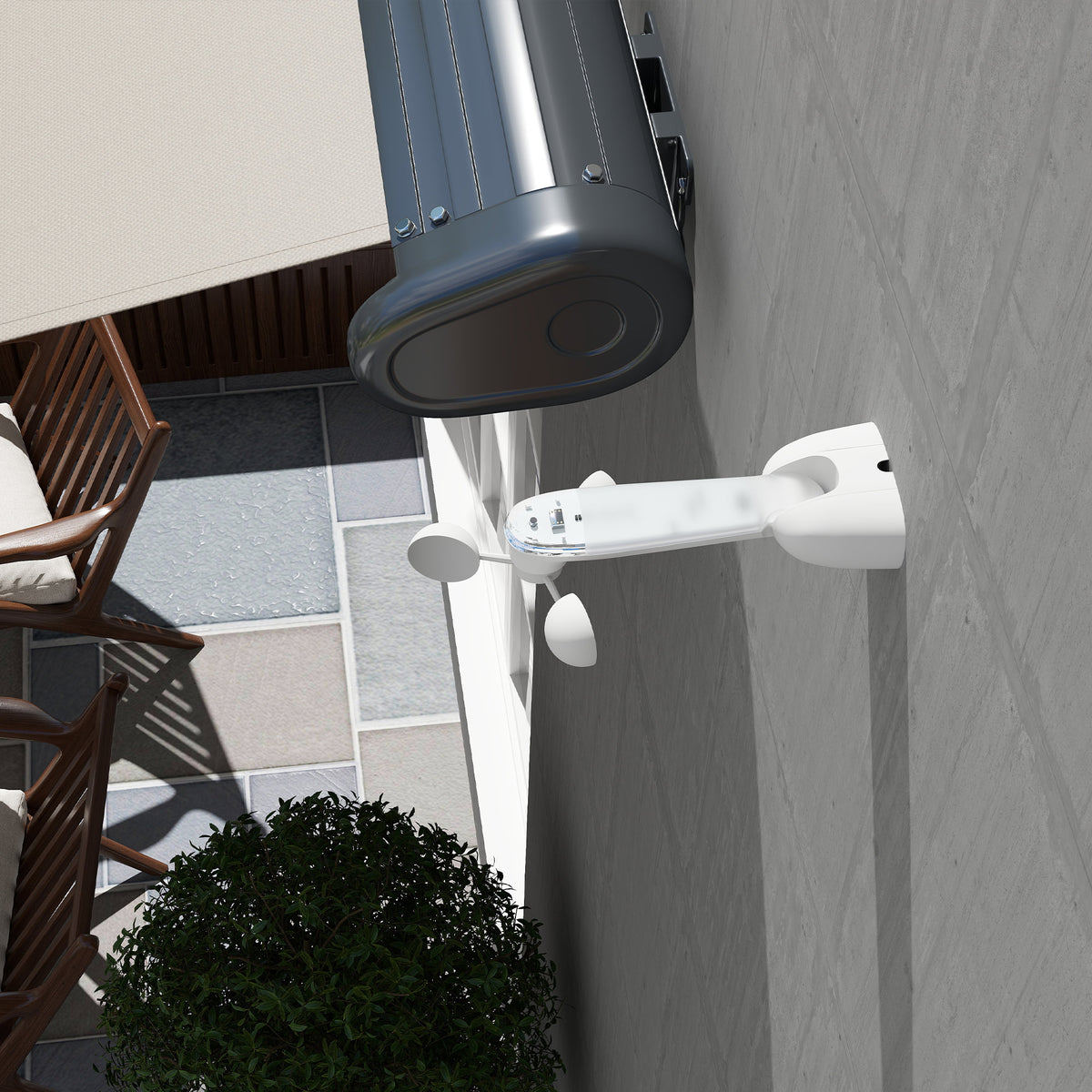 Sonnensensor Elektrischer Windsensor Wetterstation Außensensor Windwächter 22 x 11 x 9 cm Weiß