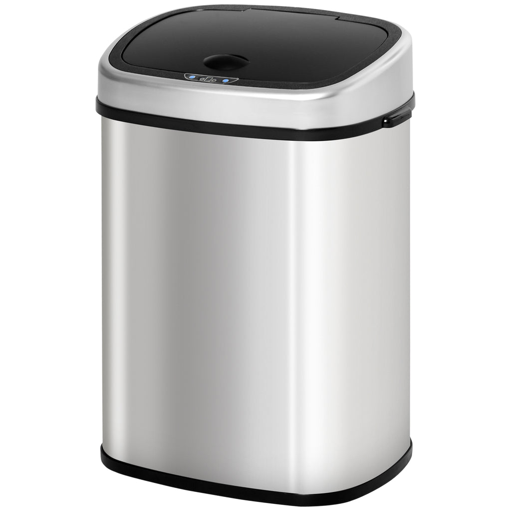 Stainless Steel Kitchen Sensor Dustbin Automatic Touchless Rubbish Garbage Waste Bin 48L Silver