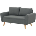 Zweisitzer-Sofa, Stoffcouch, 2 R¨¹ckenkissen, Cordbezug, 145 x 75 x 78 cm, Anthrazit