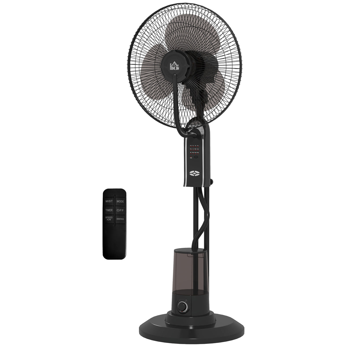 Ventilator mit Wasserkühlung, Luftbefeuchter, 10° Neigbar 70° Oszillierend 3 Geschwindigkeitsstufen 75W, Schwarz