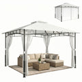 Pavillon, 3x3,6 m wasserabweisend Stabil Gartenpavillon mit Moskitonetz, Doppeldach, für Garten, Terrasse, Schwarz