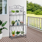  3 Tier Plant Stand Indoor Outdoor, Metal Plant Shelf Flower Display Rack for Potted Plants Garden Balcony Decor, 44 x 25 x 96 cm