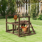 H¨¹hnergestell, Sitzstangen, Rampen, Schaukeln, f¨¹r 2-3 H¨¹hner, Holz, Braun