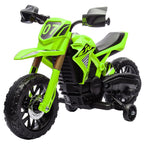 Elektro-Motorrad für Kinder, 6V Batterie-Antrieb, Stützräder, Hupe, Startgeräusch, 3-8 Jahre, Grün