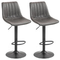 2er-Set Barhocker im Retrodesign, inkl. Fußstütze, höhenverstellbar, Gaslift, Dunkelgrau