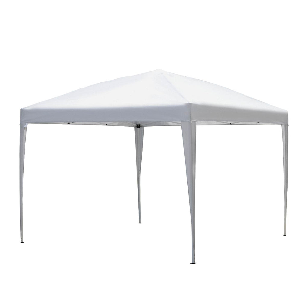 Pavillon, 2,95 x 2,95 m Pop-Up-Faltpavillon, Gartenpavillon, Partyzelt, UV-Schutz, Stahl+Oxfordstoff, Weiß