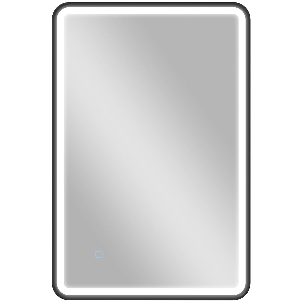 90 x 60 cm LED-Badezimmerspiegel, Lichter, 3 Farben, dimmbar, Memory-Funktion, horizontal und vertikal, Schwarz