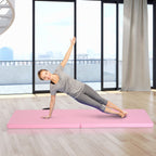 HOMCOM Trainingsmatte Faltbare Fitnessmatte mit Griffen Rosa 180x60x5 cm