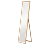 LED Ganzkörperspiegel, 40 x 160 cm, Touch-Steuerung, dimmbar, 3 Farben,  Eiche
