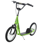 Scooter für Kinder Kinderroller Tretroller mit verstellbarem Lenker, großen Rädern und Handbremse Kickscooter 16 Zoll Cityroller für Jungen und Mädchen ab 5 Jahre Metall Grün