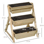 Hochbeet Blumentreppe Holz Blumenleiter mit 3 Ablagen Pflanzentreppe Pflanzregal Pflanzenständer Blumenregal Blumenständer Natur 71 x 61 x 77 cm