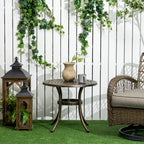 Beistelltisch Garten wetterfester Gartentisch mit Gussaluminiumrahmen, rund 60kg belastbar Ø60x52,5H cm