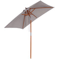2m Tilting Wooden Pole Parasol - Grey