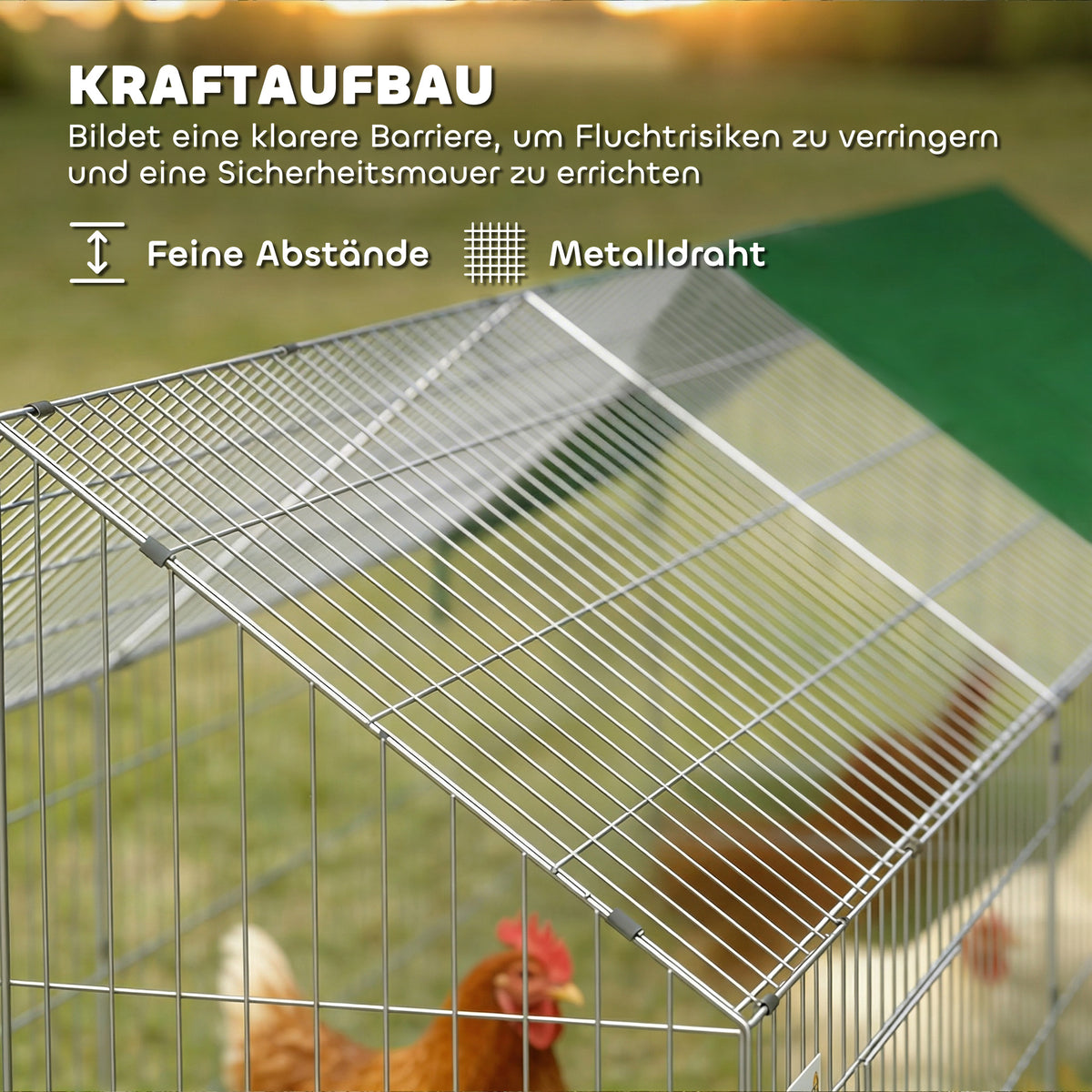Kleintierstall Entenstall mit Spitzdach 180 x 75 x 75 cm Grün