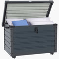 Outdoor Aufbewahrungsbox Gartenbox Kissenbox, wetterbest?ndig, 4 Rollen, 100 cm x 62 cm x 65 cm, Dunkelgrau