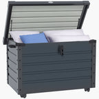 Outdoor Aufbewahrungsbox Gartenbox Kissenbox, wetterbest?ndig, 4 Rollen, 100 cm x 62 cm x 65 cm, Dunkelgrau
