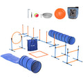 Agility Set Hunde 11-teilig Agility-Ausrüstung für Hunde mit 2 Tunnel Höhenverstellbar Sprungring & Hürden Slalomstange