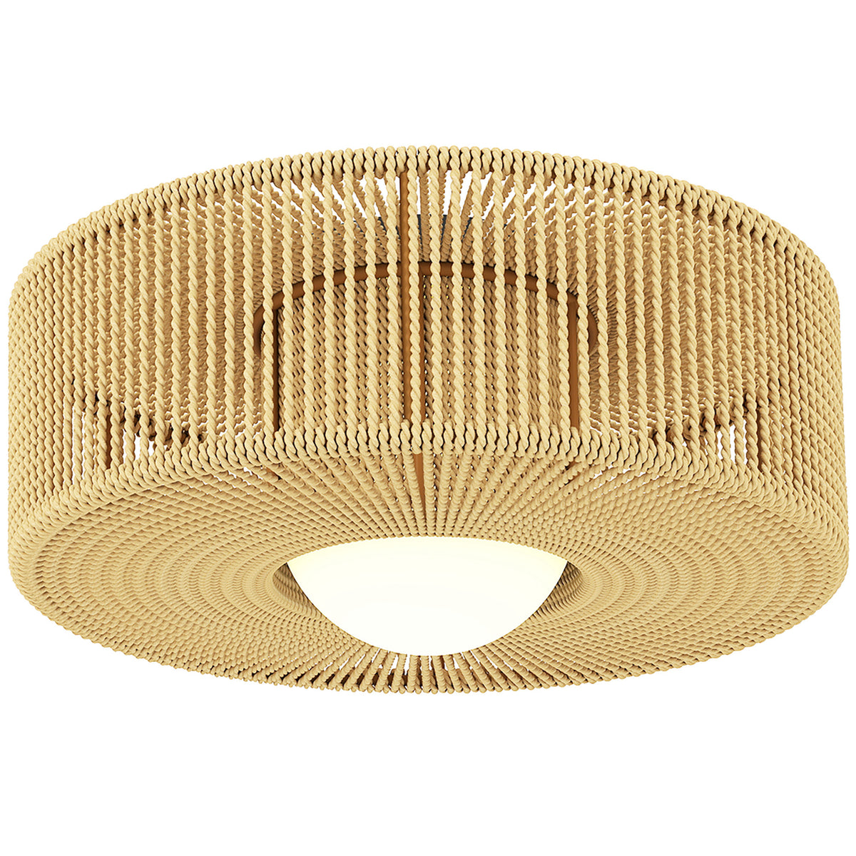 Deckenleuchte, Boho-Deckenlampe Hängend mit G9 LED Fassung, Lampenschirm aus Hanfseil Rund