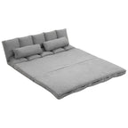 Bodensofa klappbar Schlafsofa mit 3-stuhfig verstellbar Rückenlehne Hellgrau