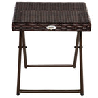 Beistelltisch aus Polyrattan klappbar Kaffeetisch Couchtisch Tablett Balkontisch Gartentisch Sofatisch Teetisch Gartenm?bel Rattantisch f¨¹r Garten Terrasse Balkon, 40x40x40cm Braun