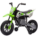 Elektro-Motorrad f¨¹r Kinder, 12V Kindermotorrad mit Musik, Kinderfahrzeug mit Trainingsr?dern, 3-6 Jahre, Gr¨¹n