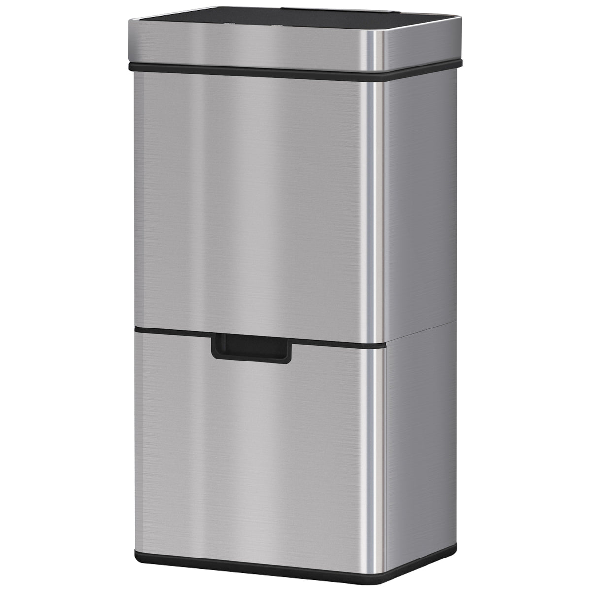  72L Recycling Sensor Bin Stainless Steel 3 Compartments For Both Wet/Dry Waste w/Removable Lid  Kitchen Home