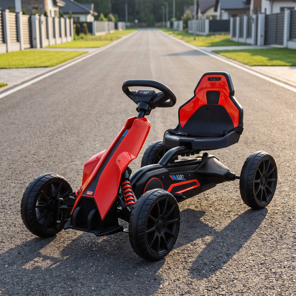 Kinder Elektro Gokart 12 V 3-5km/h Go Kart für 3-8 Jahre, Rot