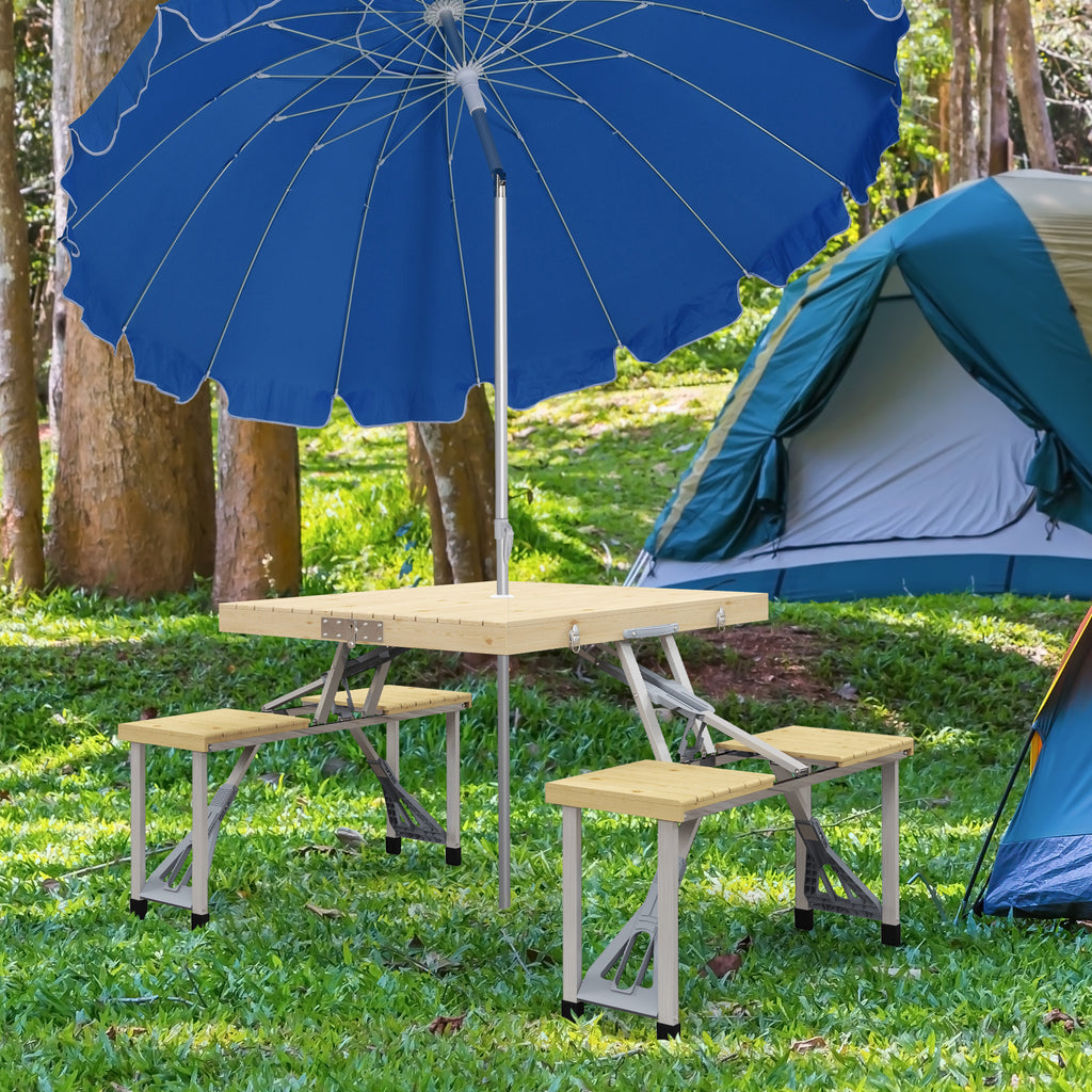 Four-Seat Folding Picnic Table - Natural Finish