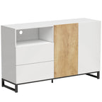 Sideboard Moderner Aufbewahrungsschrank mit 2 Soft-Close-Türen und 2 Schubladen 140x40x85 cm, Weiß