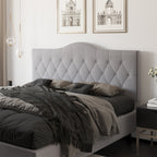 Kopfteil für Bett Polsterkopfteil Bett Kopf Rückenlehne Bettkopfteil in grau Pappel Samt Stoff 185 x 8 x 134 cm