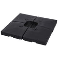  4 x Sonnenschirmgewicht Sonnenschirmständer befüllbar mit Sand Wasser HDPE-Kunststoff Schwarz Maße pro Element 51 x 51 x 12 cm bis zu 130 kg