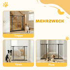 Hunde-Absperrgitter, erweiterbar, Klemmmontage, Stahl, 76-107 x 76 cm, Schwarz