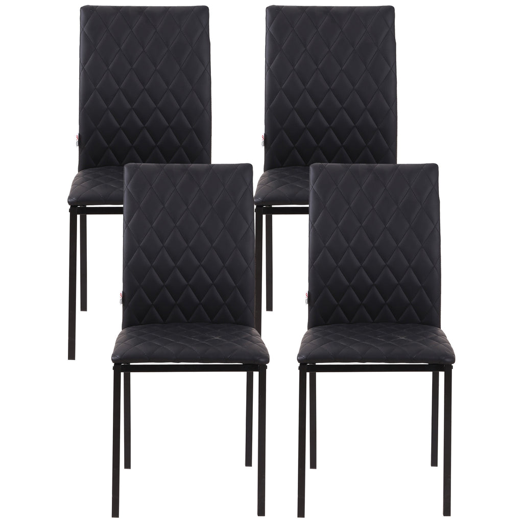 HOCMOM 4er-Set Stühle Esszimmerstühle Küchenstühle 41 cm x 50 cm x 91 cm, Schwarz