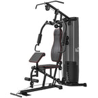 Heimtrainer, Trainingsstation, Hantelbank, Brustpresse, Stahl, 170x104x205 cm, Schwarz