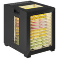 D?rrautomat D?rrger?t, 850 W, 40-70¡ãC Temperaturregler, 48 Std. Timer, 12 Einlegef?cher Edelstahl Schwarz