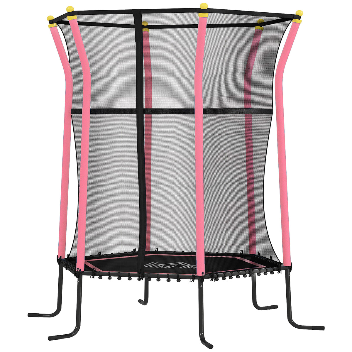 Kids Trampoline Mini Bouncer with Enclosure Safety Net For Ages 3-10 Years - Pink