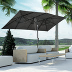 Gro?er Sonnensschirm, h?henverstellbar, neigbar, 150x295x170-214 cm, Grau